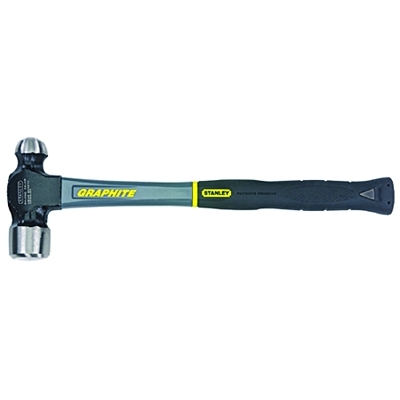Ball Pein Hammer, Graphite Handle, 13 in OAL, Steel 16 oz Head