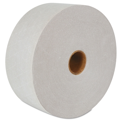 Reinforced Water-Activated Tape, 1 1/4 in X 450 ft, Natural