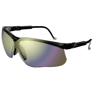 Genesis Eyewear, Mirror Lens, Polycarbonate, Ultra-dura, Black Frame