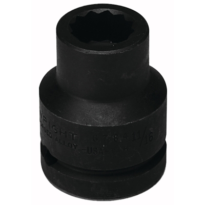 3/4" Dr. Standard Impact Sockets, 3/4 in Drive, 9/16 in, 12 Points