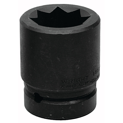 8 Point Double Square Impact Railroad Sockets, 1 in Drive, 1 1/2 in, 8 Points