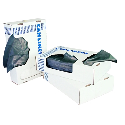Waste Can Liners, 40-45 gal, 40 x 46, 0.6mil, White, 25/Roll