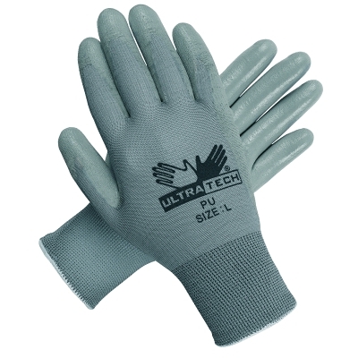 UltraTech PU™ Coated Gloves, Large, Gray