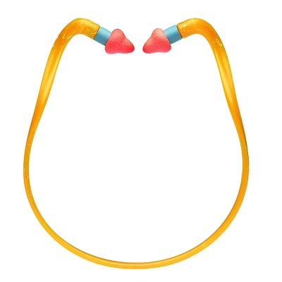 QB2HYG Banded Earplugs, Polyurethane, Orange, Corded