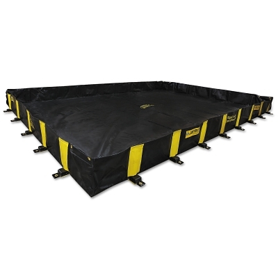 Rigid-Lock QuickBerm Spill Containment Berms, Black, 1075 gal, 12 ft x 12 ft