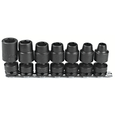 Torqueplus 7 Piece Universal Impact Socket Sets, 1/2 in, 6 Point