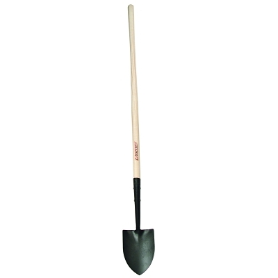 Irrigation and Rice Shovel, 8.875 in W x 3.875 in Blade, 48 in Hardwood Straight Handle, Rice