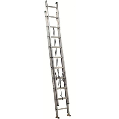 AE4000 Series Commercial Aluminum Extension Ladders, 24 ft, Class II, 225 lb