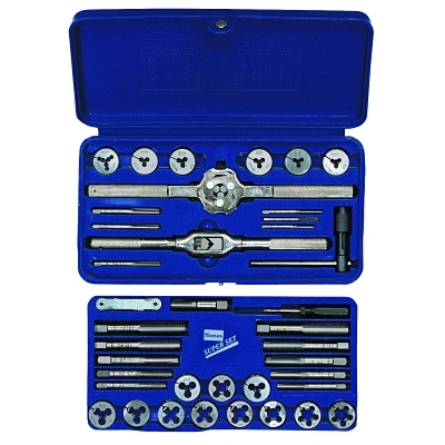 39-pc Machine Screw / Fractional Tap and Die Adjustable Round Die Sets