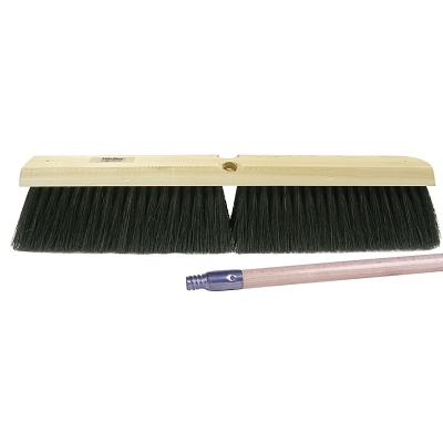 Coarse Sweeping Brush, 18 in Hardwood Block, 3 in Trim, Tampico Fill/Wire Center