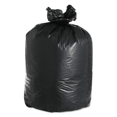 Super Extra-Heavy Repro Can Liner, 43x47, 1.6 Mil, 56gal, Black, 10 Bags/Roll
