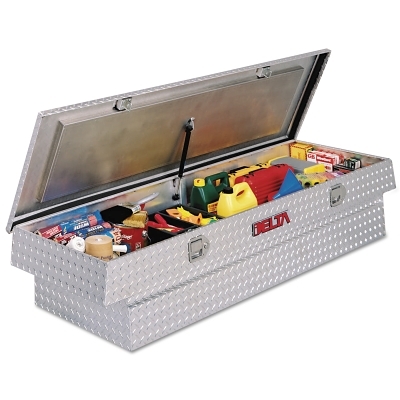 Value Aluminum Single Lid Crossover Truck Boxes, 70 1/8" x 21" x 12 1/2", Bright