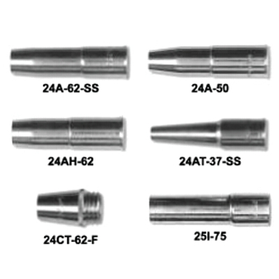 25 Series Nozzles, Coarse Thread, 1/8 in. Tip Recess, 1/2 in, For No. 5 Gun