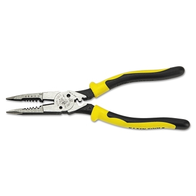All Purpose Pliers with Crimper, Long Straight Nose Jaw, Steel, 8.48 in