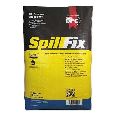 SpillFix Granular Absorbent, Absorbs 7 gal, 20 lb Bag