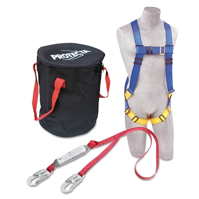 PROTECTA Fall Protection Compliance Kit, All-Purpose, Incl Harness/Lanyard/Nylon Carrying Bag