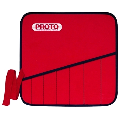 Vinyl Tool Kit Pouches, 12 Compartments, Red, Vinyl