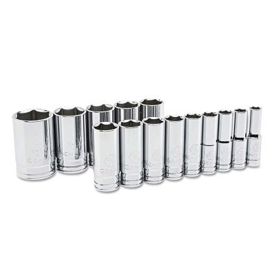 14 Piece, Surface Drive Socket Sets, 1/2 in, SAE