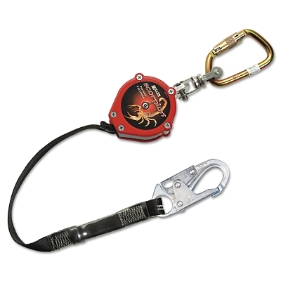 Scorpion Personal Fall Limiter, 30 ft, Steel Twist-Lock Carabiner, 1 Leg