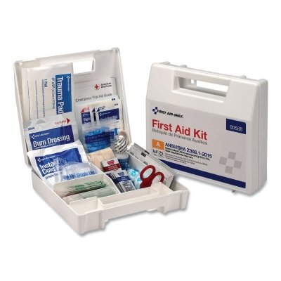 Bulk First Aid Kit, 25 Person, Plastic Case, Portable/Wall Mount