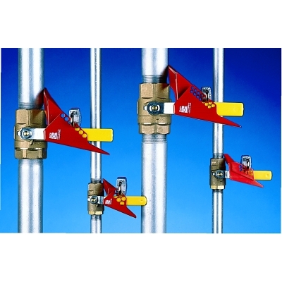 Standard Ball Valve Lockouts, For Handles up to 1 1/5 in W, Red