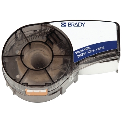 BMP™21 Label, 14 ft L x 3/4 in W, Black on Yellow