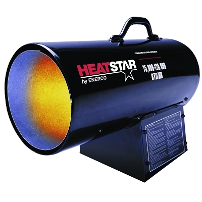 Portable Propane Forced-Air Heater, F170035, 35000 Btu/h, 115 V AC, (1) 20 lb Tank (Sold Separately), Incl Hose/POL/Reg