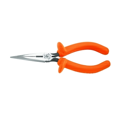 Insulated Standard Long-Nose Pliers, Straight, Alloy Steel, 6 5/8 in