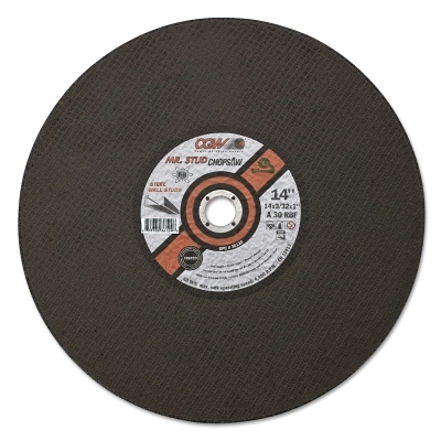 Cut-Off Wheel, Chop Saws, 14 in Dia, 3/32 in Thick, Hardness Grade R, 30 Grit