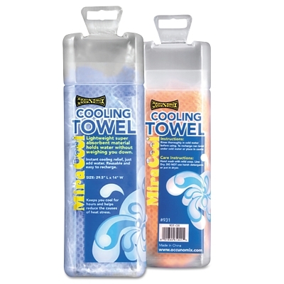 MiraCool® Cooling Towel, 14 in W, 29.5 in L, Blue