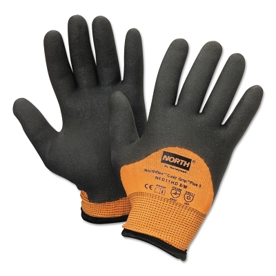 NorthFlex Cold Grip Plus 5™ Coated Gloves, 2X-Large, Black/Orange