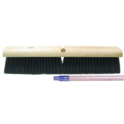 Polypropylene Medium Sweep Brush, 18 in Hardwood Block, 3 in Trim