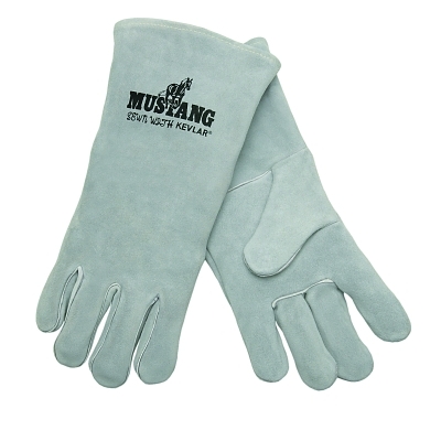 Premium Quality Welder's Gloves, Select Side Leather, Gray