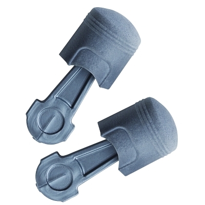 Pistonz™ Earplug, Polyurethane, Gray, Corded