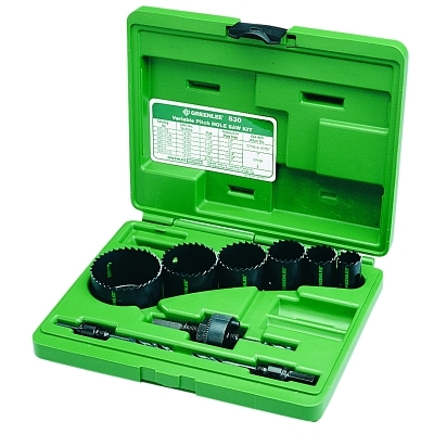 Bi-Metal Hole Saw Kits, 9-Piece, 7/8 in-2 1/2 in Cut Diam.