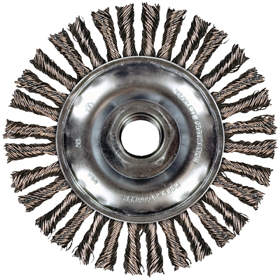 COMBITWIST® Stringer Wheel, 4 7/8 D x 3/16 W, Carbon Steel Wire, 5/8 in - 11