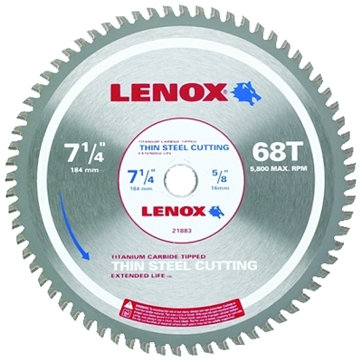 Metal Cutting Circular Saw Blades, 7 1/4 in, 68 Teeth