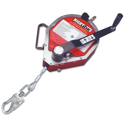 MightEvac Self-Retracting Emergency Lifelines, 40 ft, 310 lb, Silver/Red/BK