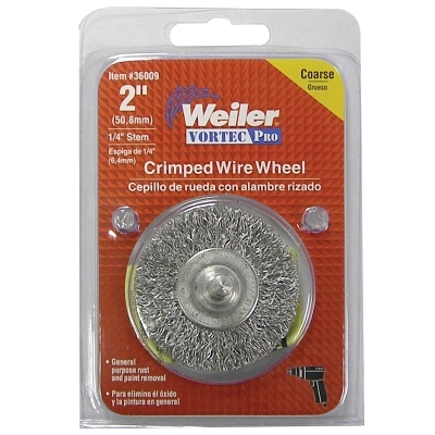 Vortec Pro® Stem Mounted Crimped Wire Wheel, 2 in D, .014 Steel, Retail Pack