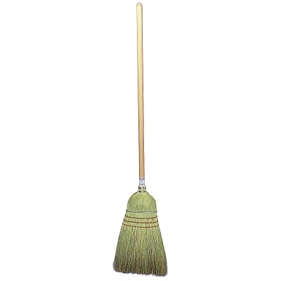 Upright & Whisk Broom, 18 in Trim L, Broom Corn/Rattan