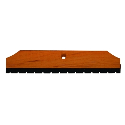 Wood-Back Notched Squeegees, 18 in, Black Rubber