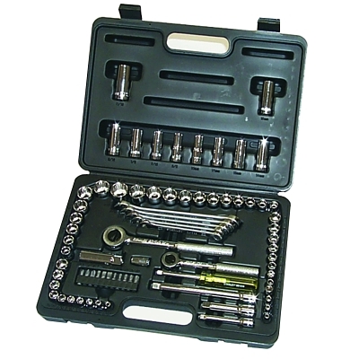 75 Piece Mechanics Sets, 3 in W x 13.7 in D x 9.6 in H