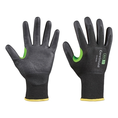 CoreShield™ A4/D Coated Cut Resistant Gloves, 11/XXL, HPPE/Steel, Nitrile Micro-Foam, 18 ga, Black