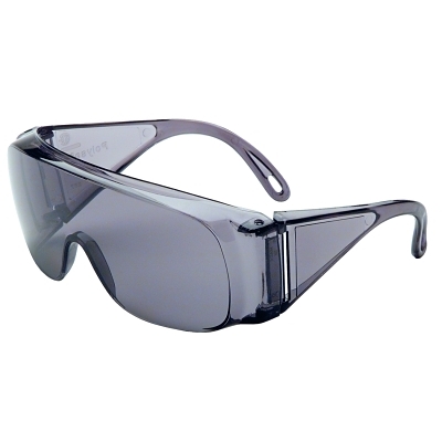 Polysafe Eyewear, TSR Gray Lens, Polycarbonate, Uncoated, Clear Frame
