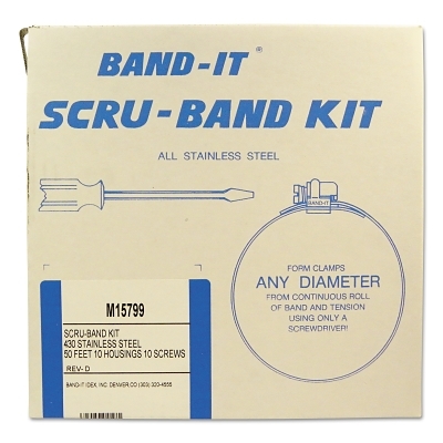 Scru-Band Clamp Sets, 3/8 in, Worm Drive, Stainless Steel