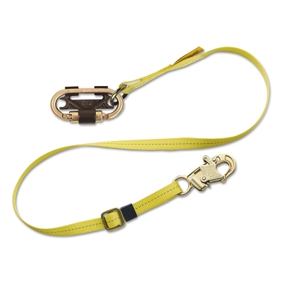 Nano-Lok Web Adjustable Restraint Lanyards, 6 ft, Self-Locking Snap Hook, 1 Leg