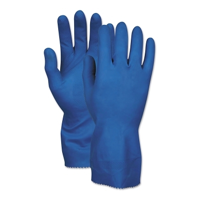 Unsupported Latex Gloves, 10 - 10 1/2, Latex, Blue