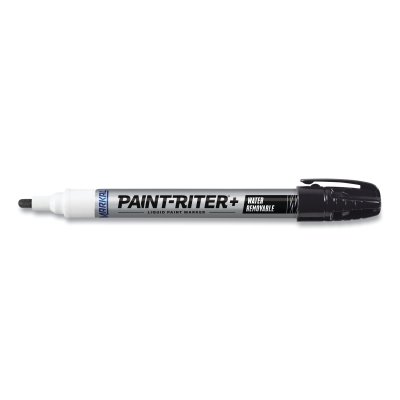 Paint-Riter®+ Water Removable Marker, Black, 1/8 in, Medium Tip