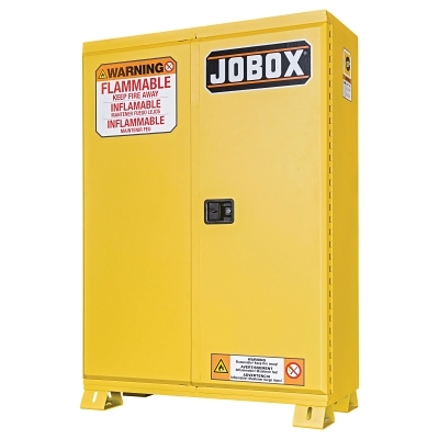 Safety Cabinets, Manual-Closing Cabinet, 45 Gal, 46.88 x 21 1/4 x 67 1/4, Yellow