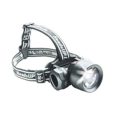 Headlamps, 3 Batteries, AAA, 12 lm (Low), 200 lm (High), Black